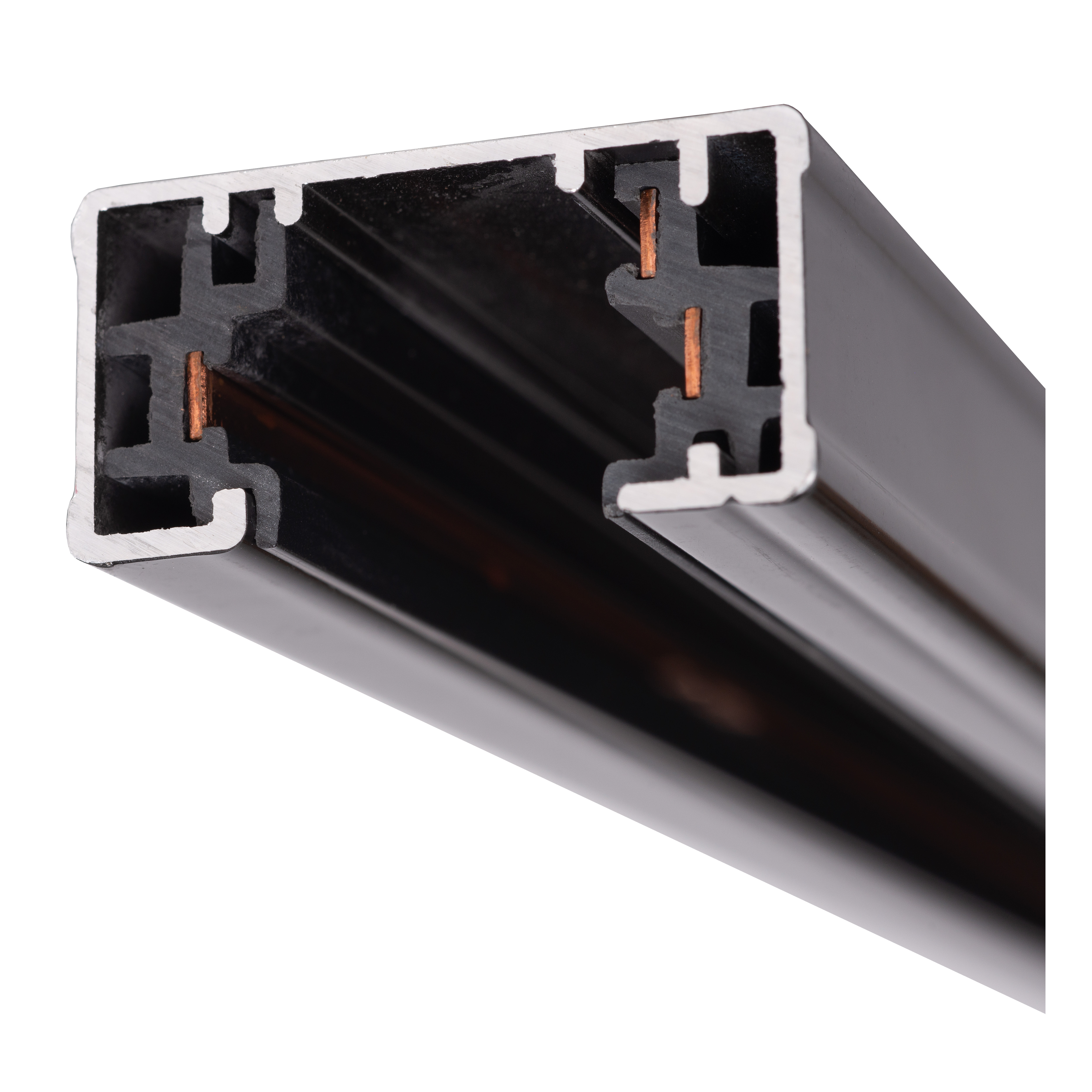Rail D'éclairage Apparent Lucide TRACK - Extension 1 Mètre, Noir, Compatible Système Monophasé